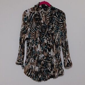 Multicolor Animal Print Blouse Overlay 24-26" Ptp